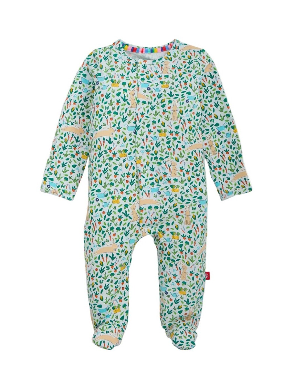 Magnetic Me Modal Footie in Bunny Garden, 0-3 Months